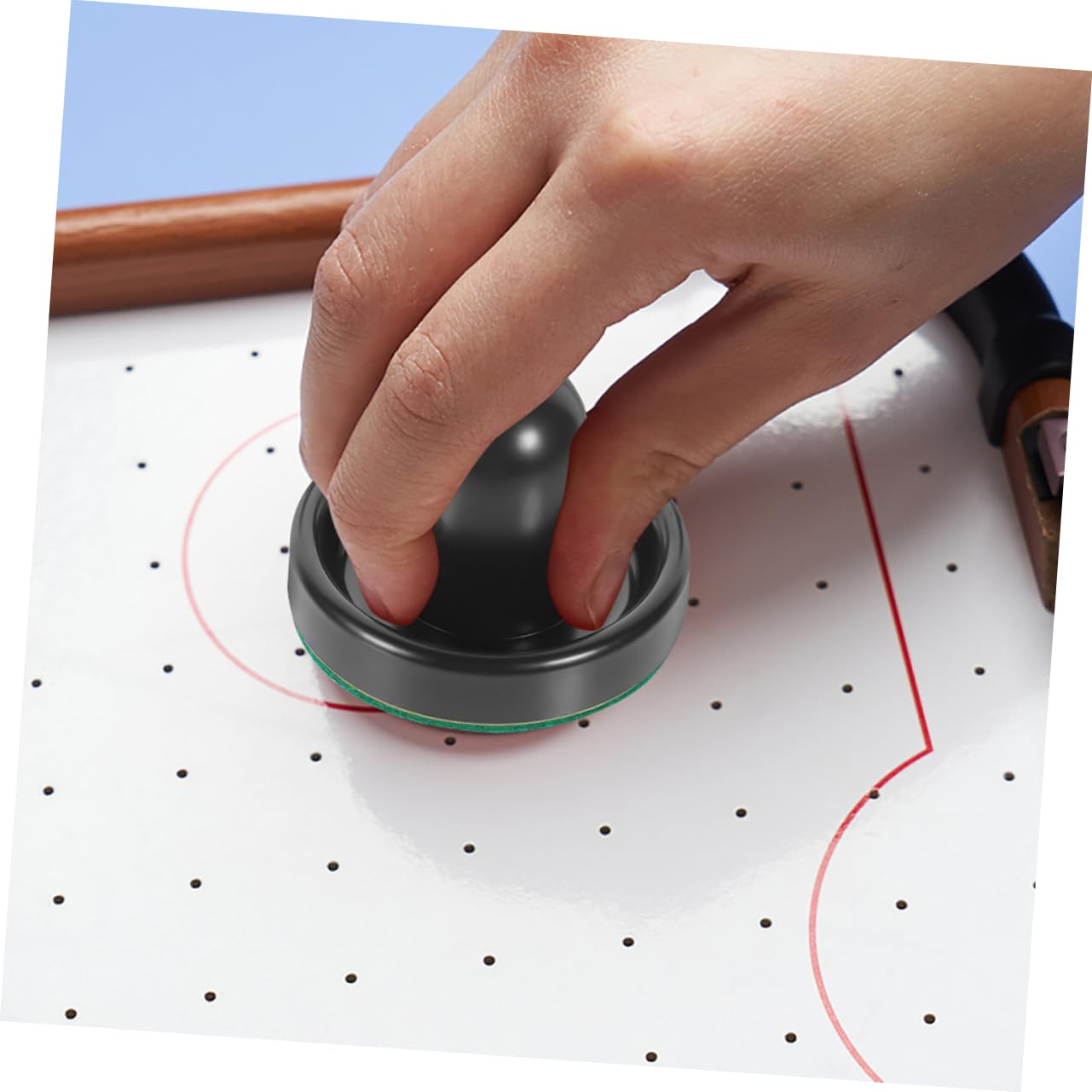 Abaodam Accessoires de Hockey sur air Hockey sur Gazon Table de Hockey Mini-Hockey pousseurs de Hockey sur Glace rondelle de Hockey sur Glace en Plastique éponge Rouge
