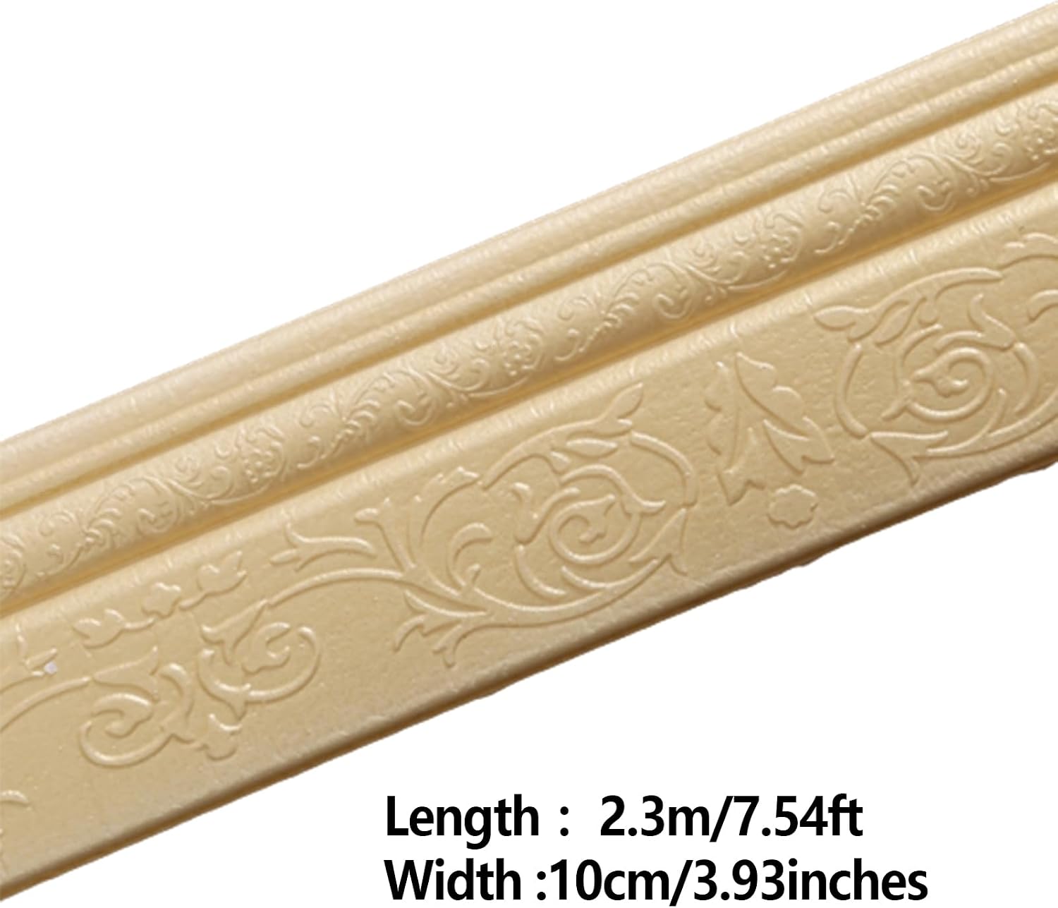 Wall Trim, Peel and Stick Wallpaper Border Stickers Self Adhesive 3D Wall Sticker Waistline 2. by 10cm Decorative Edge Sealing Background for Living Room Skirting Line(Yellow B)