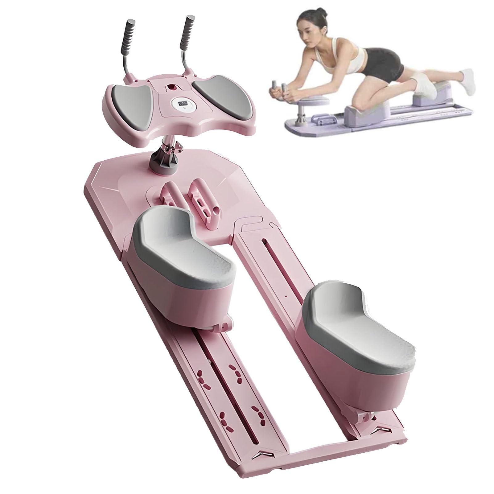 Maszyna do treningu raczkowania, Back Stretcher Pro Spine Trainer, do dekompresji kręgosłupa i łagodzenia bólu dolnej części pleców, urządzenie do ćwiczeń brzucha z obrotem w talii i mięśniami Pink