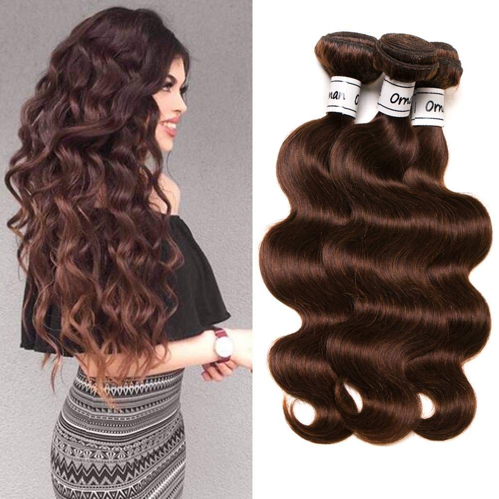 Chocolate Brown Bundles Human Hair Brazilian Body Wave Hair Extensions Sew In 9A Grade Virgin 100% Unprocessed Remy Human Hair Weave Extensions (Body