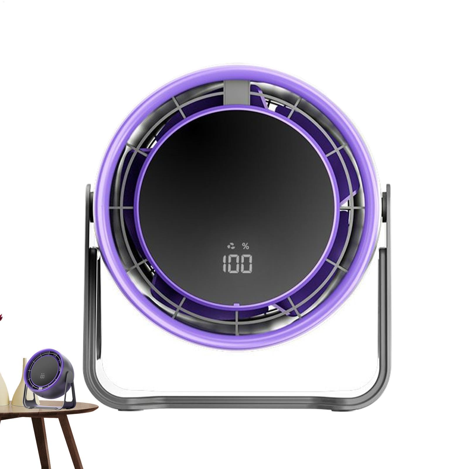 Ventilateur de table silencieux et circulateur d'air rechargeable à 100 vitesses