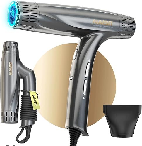 LASRZ Secador de pelo plegable antiestático, secado rápido en 2 minutos, secador de pelo profesional de viaje, alta velocidad y bajo ruido, cuidado