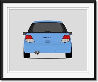 Subaru Impreza Wagon G2 (2000-2002) Bugeye (Rear) Inspired Poster Print Wall Art Decor Handmade (Unframed)