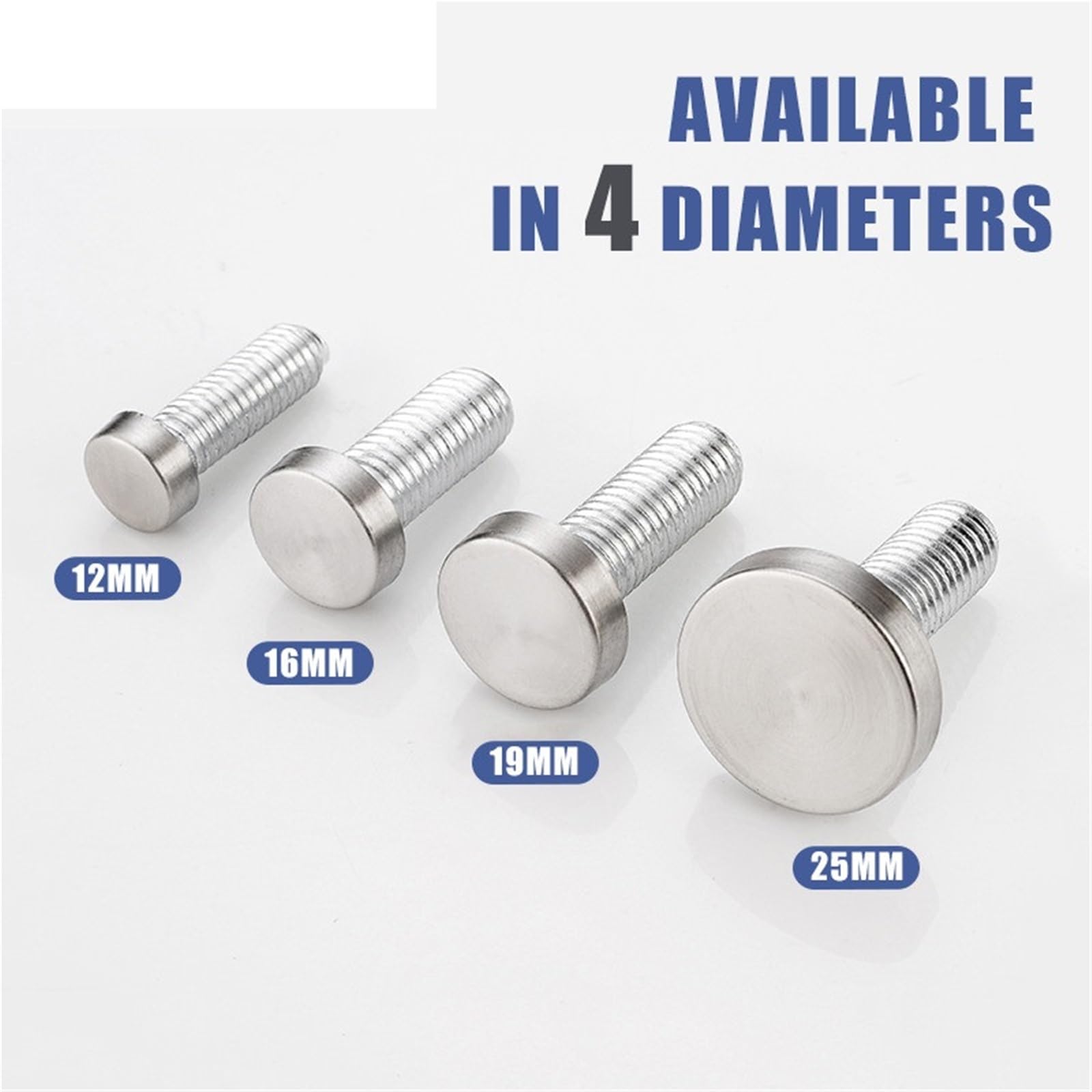 Vite distanziatore in acciaio inossidabile | 25 x 25-80 mm per pannelli in vetro, display pubblicitari e supporti da parete: confezione da 30 in acciaio inox (25 x 50 mm)