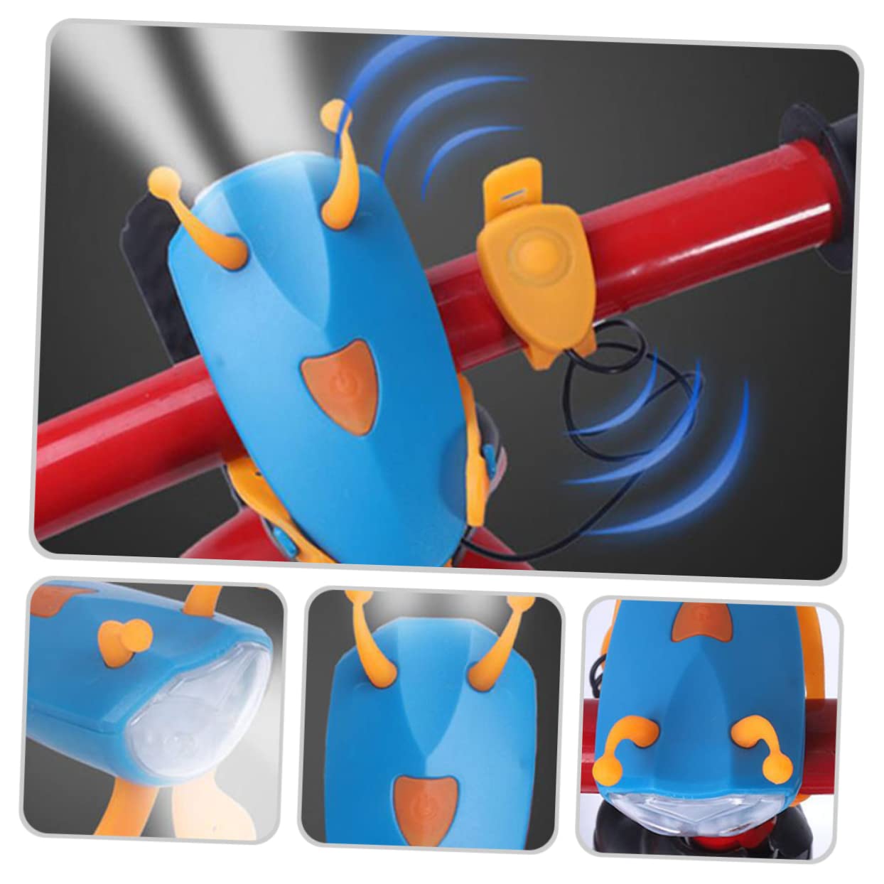 Abaodam Little d'abeille vélo Sonnette Enfants Lampe Front léger à vélo Corne vélo pour Enfants vélos Phare de vélo feu de vélo lumière de vélo pour la Conduite de Nuit Gel de silice