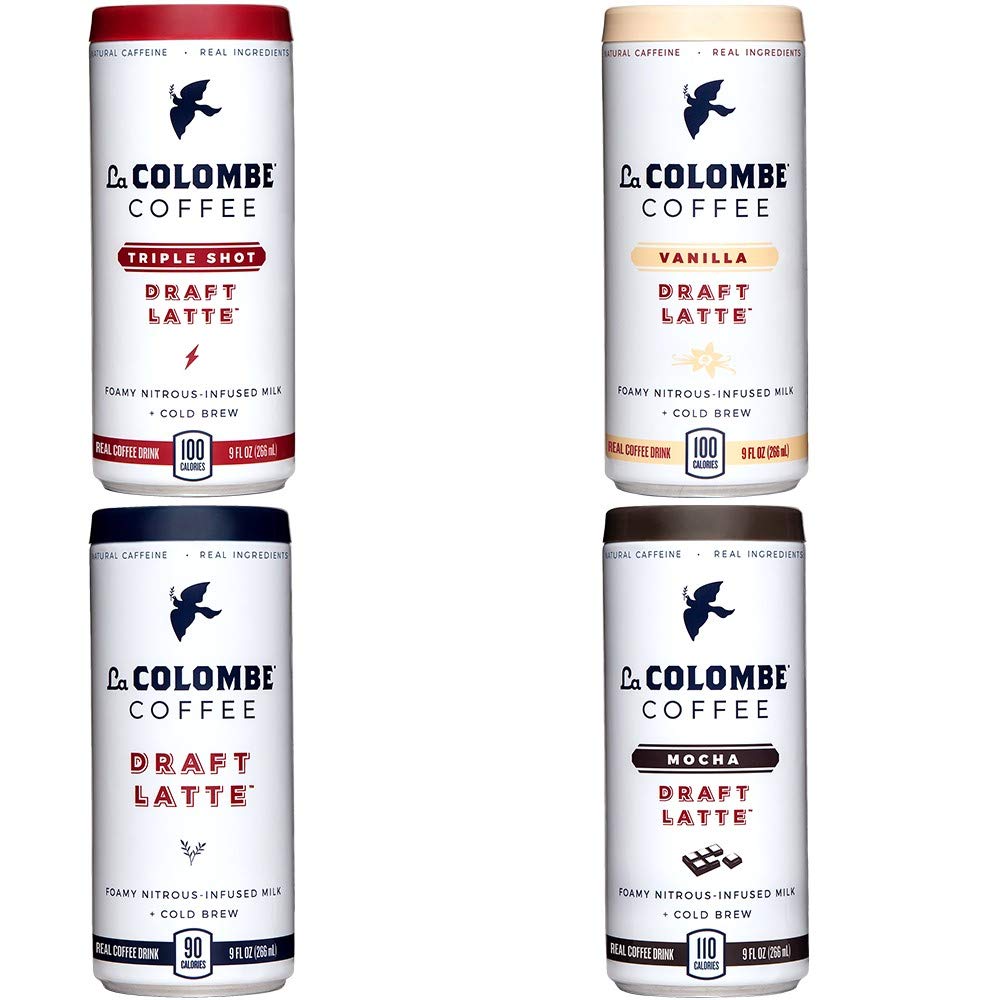 La Colombe Draft Latte Variety Pack - Core 4 Flavors: Triple, Vanilla, Draft, Mocha - Made With Real Ingredients - Grab And Go Coffee, 9 Fl Oz (Pack of 16)