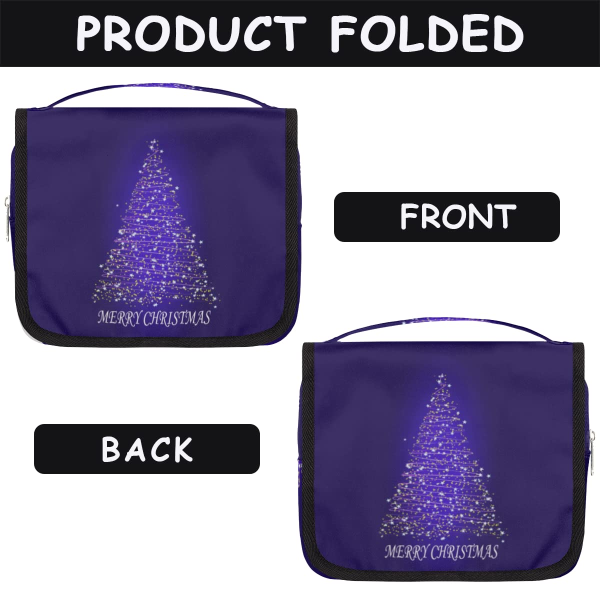 Wesołych Świąt Podróżna Kosmetyczka Choinka Mycie Torba Unisex Wiszące przybory toaletowe Kosmetyczka Organizer do makijażu, wielobarwny, Jeden rozmiar