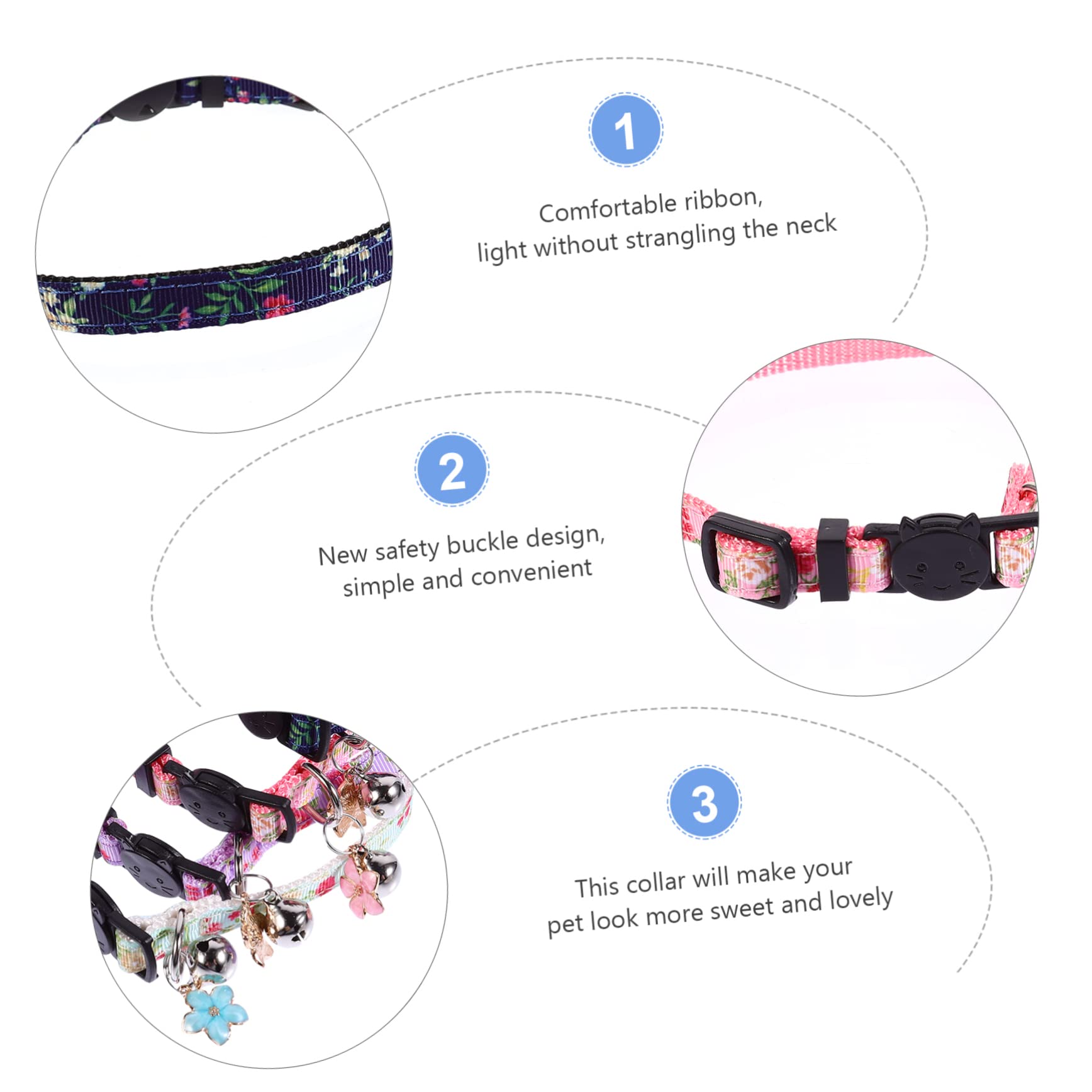 BESPORTBLE 12pezzi Collare Per Gatti Con Design Floreale Da Vari Colori Per Gattini Accessorio Elegante e Comodo Per Occasioni Speciali e Quotidiane