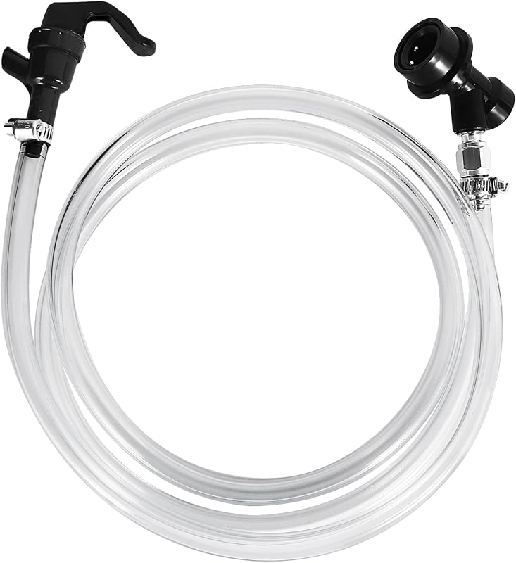 MRbrew Kit de montaje de línea de cerveza con bloqueo de bola de 5 pies, manguera de cerveza de 3/16" y grifo para picnic | Grifo, tubo de elaboración de cerveza de PVC, bloqueo de bola, desconexión rápida para barril Cornelius, dispensador de cerveza, dispensador de refrescos