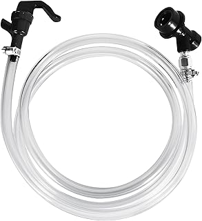 MRbrew 5 FT Ball Lock Beer Line Assembly Kit, 3/16" Liquid Line with Picnic Tap Faucet PVC Brewing Tubing Ball Lock Quick Disconnect for Cornelius Keg Beer Dispenser Soda Dispensing
