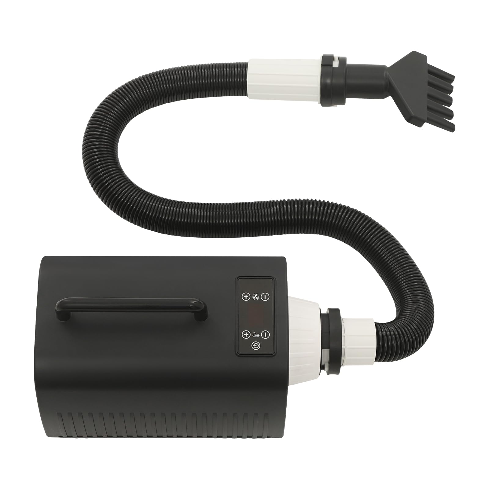 Suszarka dla psa 2100 W, regulowana konstrukcja (1-9 prędkości, regulacja temperatury 25-60°C), suszarka do włosów, dmuchawa z wyświetlaczem LED, 3 dysze, izolowany uchwyt, długa rura powietrzna