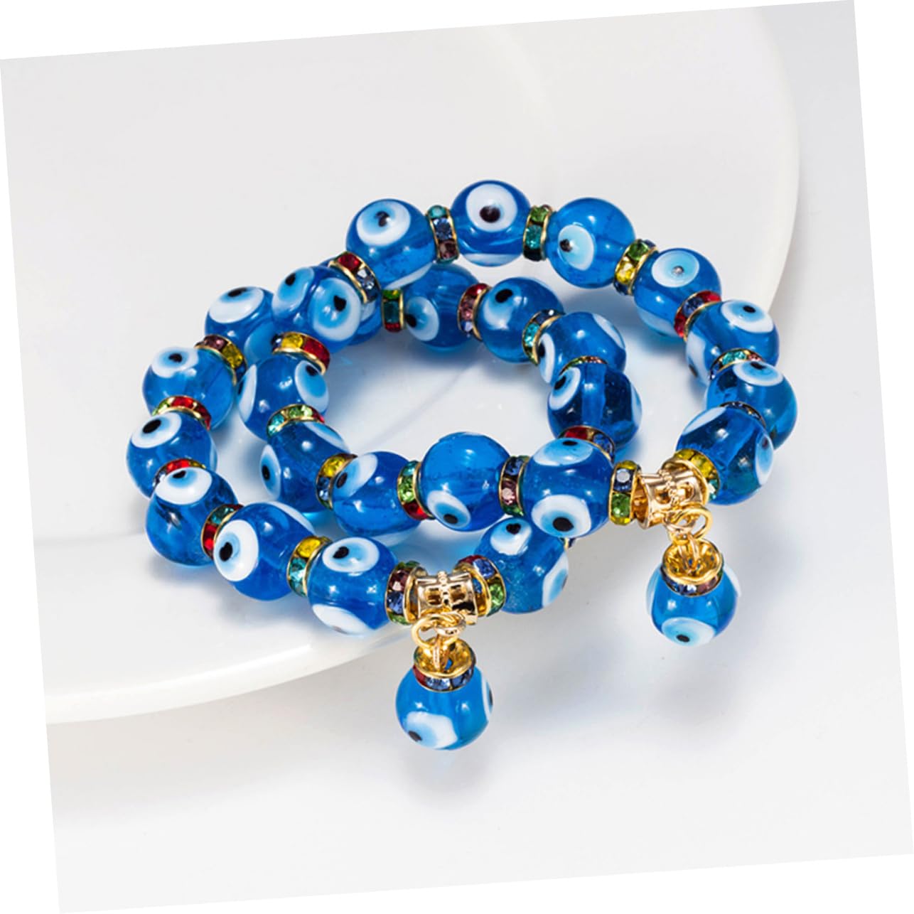 VALICLUD 5piezas Brazalete Evil Eye Para Mujer Joyería De Pulsera Turca De Cuentas Azules Amuleto De Protección Para Cumpleaños y Eventos Especiales