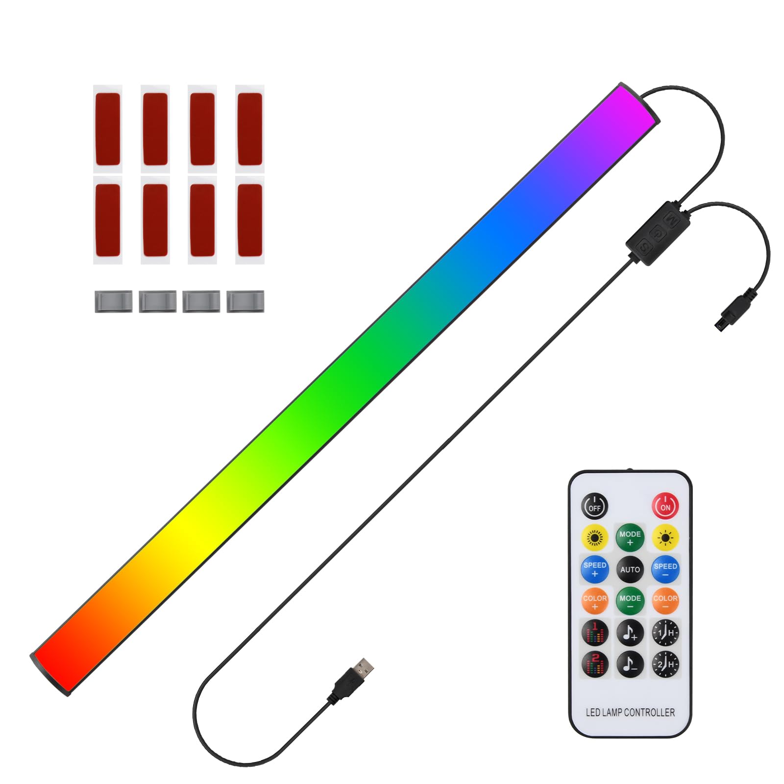 Kit Luci LED RGB Per Armadio - 4 Barre Da 30 Cm, Controllo App E Telecomando, Sincronizzazione Musica, Multi-colore