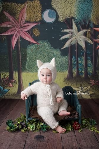 Miniatura 4 de Wolf Costume Photo Prop, Wolf Halloween Costume, Wolf Outfit, Knitted Todler Outfitt, Sitter Size Wolf, Sitter outfit, Wolf Se (6-9 mth, 13. petrol)