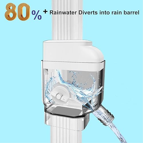 Miniatura 4 de Prestantious Desviador de bajante de canalón con pantalla de filtro integrada que se adapta a bajantes de 2 x 3 pulgadas y 3 x 4 pulgadas, sistema