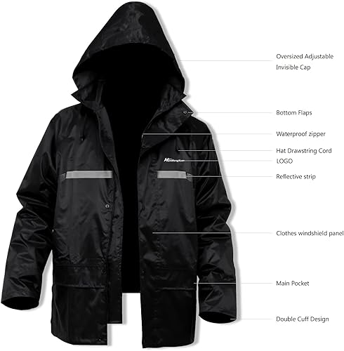 Miniatura 2 de Traje de lluvia para hombre, ligero, impermeable, protector impermeable (chaquetas y pantalones), ropa de trabajo para la lluvia