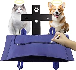 Eco-Friendly Pet Casket Body Bag, Pet Burial Bag Caskets for Dogs and Cats, Dog Body Box for Burial and Cremation by Customizing with Your Own Words for All Pets