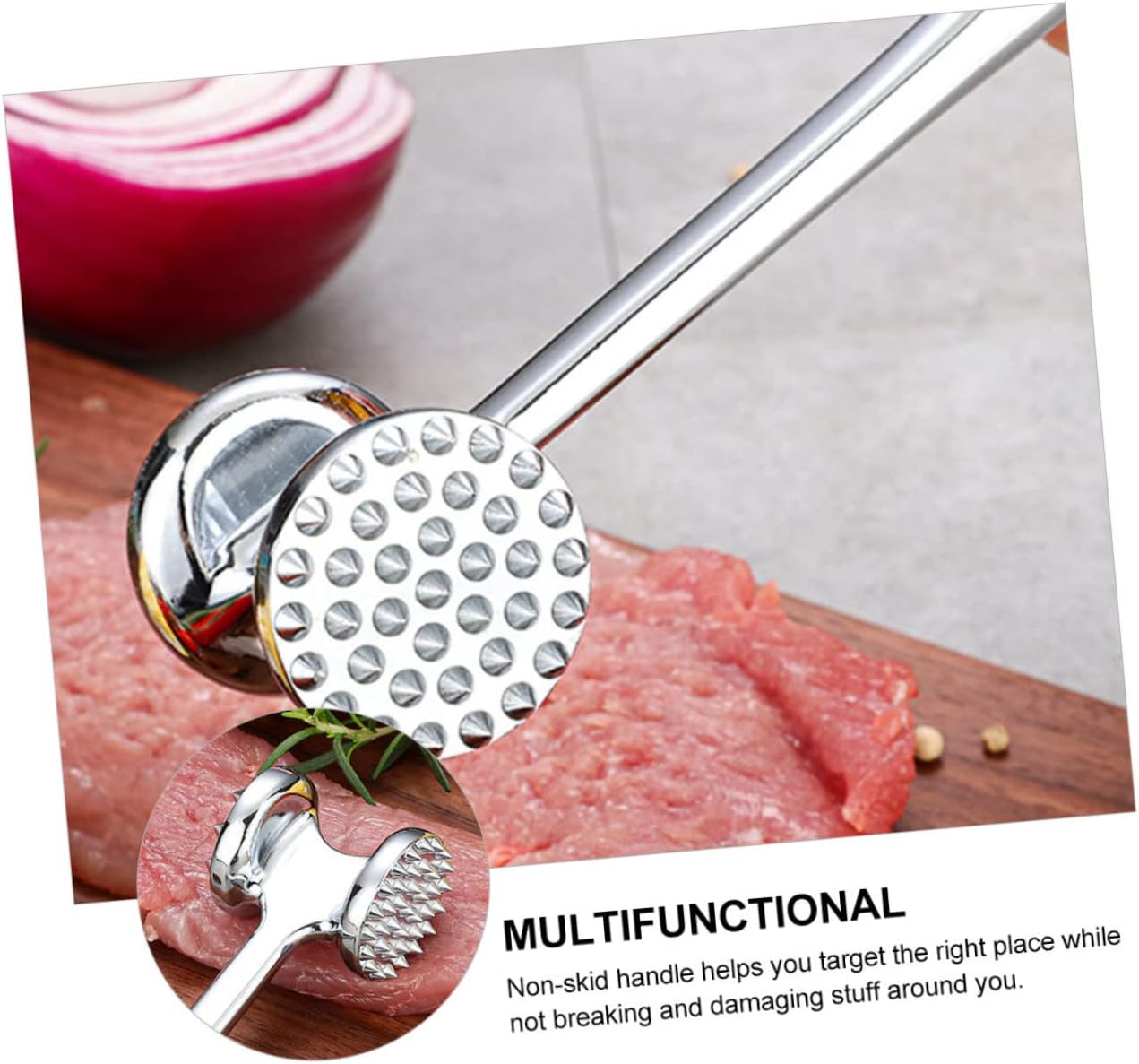 LABRIMP Zinc Alloy Meat Tenderizer Hammer Meat Tenderizing Tool Chicken Tenderizer