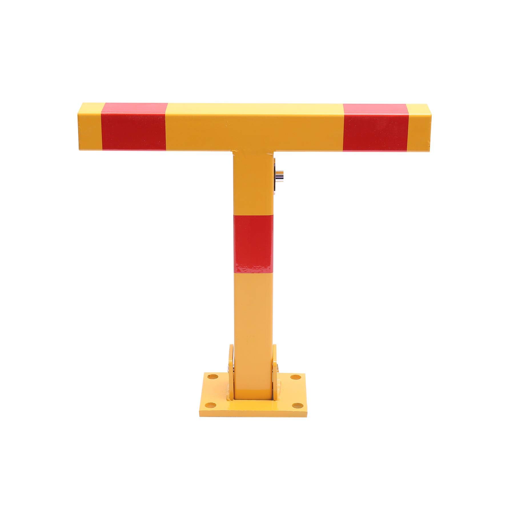 KATSU Bolardo de Bloqueo de Espacio para Estacionamiento de Automóviles Forma de T Bloqueable Plegable Poste de Barrera de Parking de Coche, Amarilla y Roja