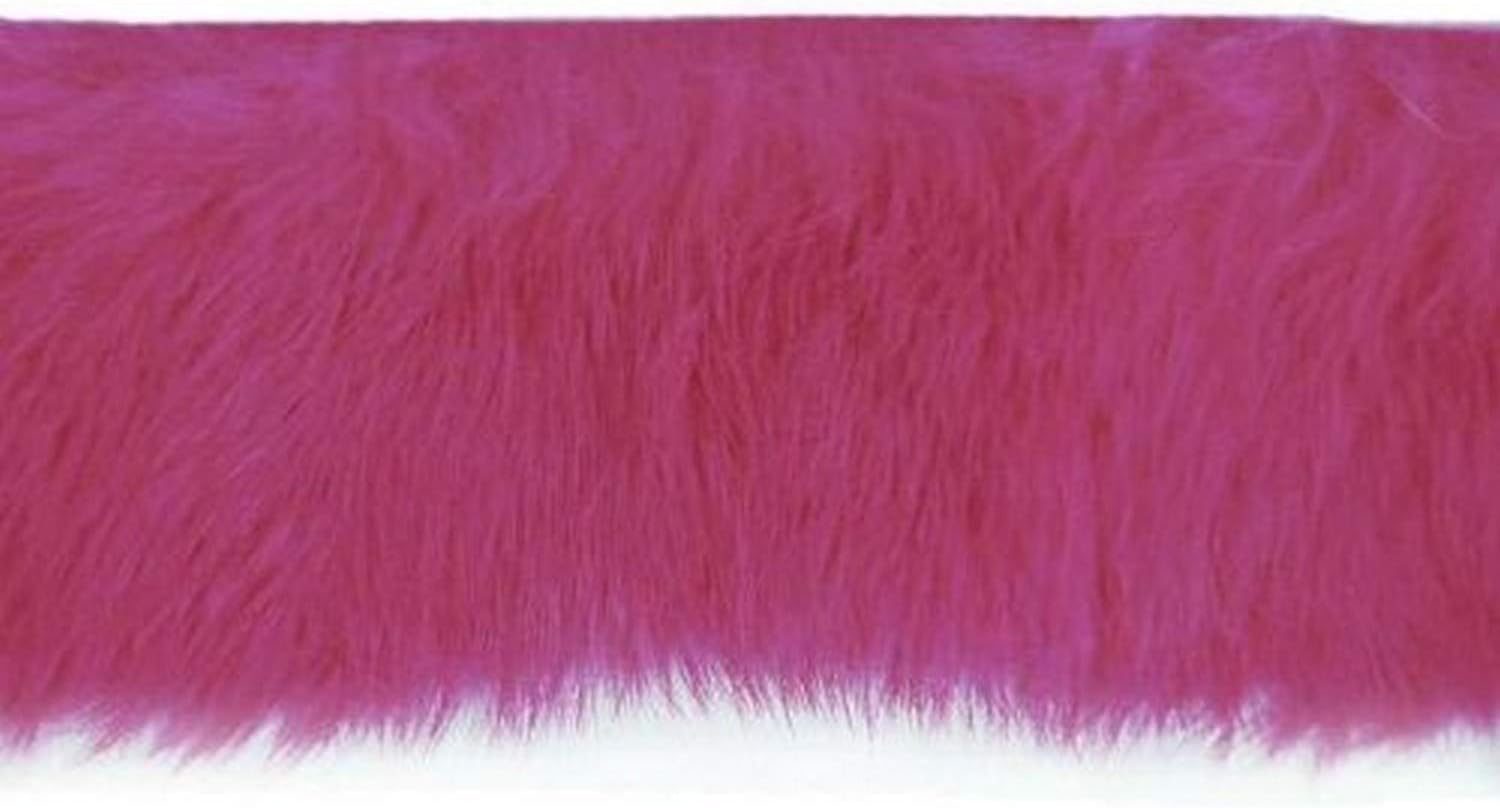 Expo International 10-Yard Rabbit Fur Trim, 2-1/4-Inch, Fuchsia