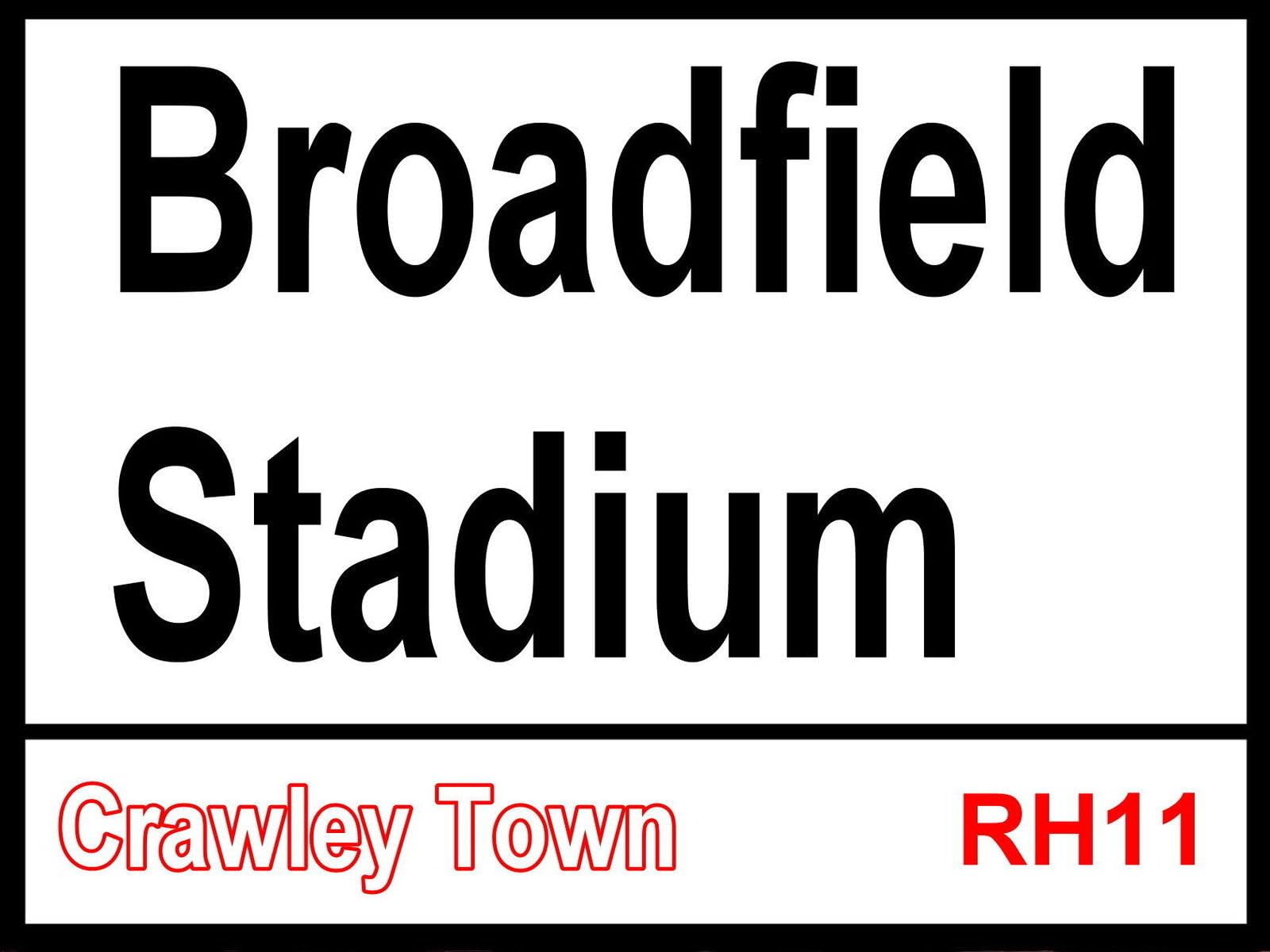 Ingzzaac Metalpostera125264 New Metal Street Sign Crawley Town Fc Broadfield Stadium Street Sign Ground 8X12 Inches