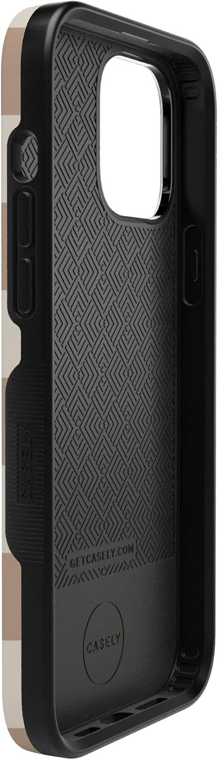 Casely iPhone 13 Pro Max Case | Fit Check | Neutral Checkerboard | Bold Protective Design | Compatible with MagSafe