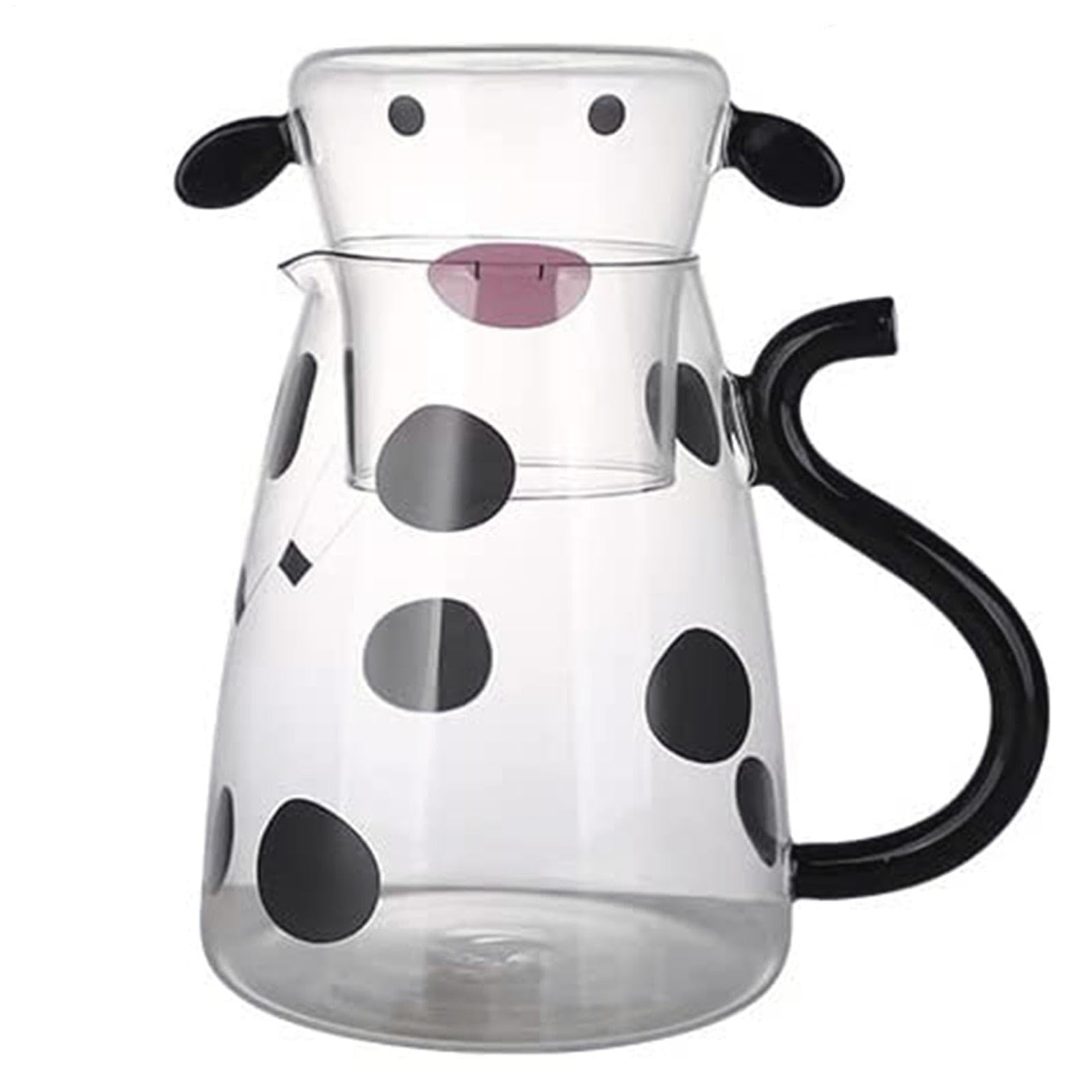 Set di caraffa e bicchiere da comodino da 1800 ml, caraffa in a forma di con coperchio a, per succhi di frutta, latte, tè caldo freddo, bevande, succhi di frutta, brocche per