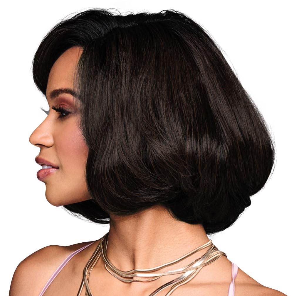 Kim Kimble Kiara Chic Modern Chin-Length Bob Wig by Hairuwear, Average Cap, MC2 4 Chocolate Truffle