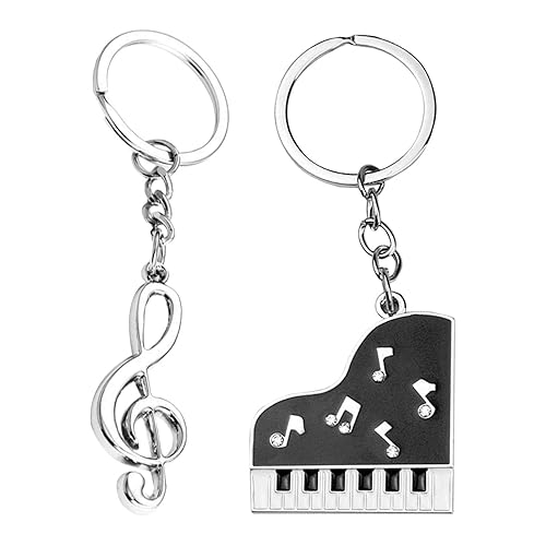 Porte-Clés Notes De Piano 2 Pièces, Thème Musique, Rétro, Cadeau