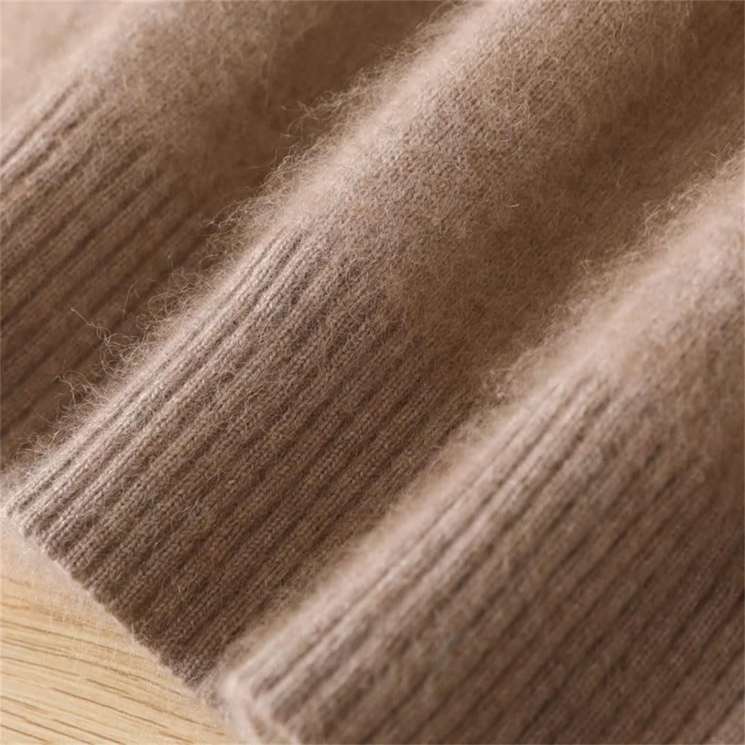 Ownwfeat Suéter de cachemira para hombre, con solapas en V, suéter de punto de manga larga para invierno