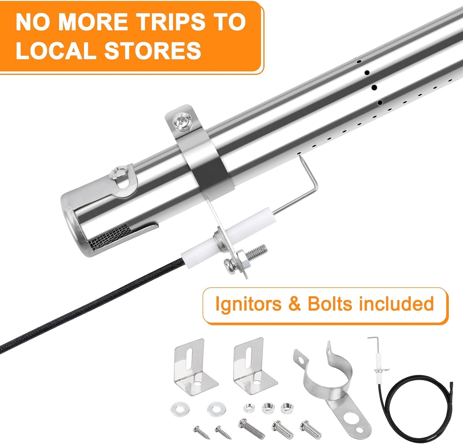 Bar.B.Q.S, ricambi universali per grill e barbecue a gas, bruciatore e barre di copertura in acciaio inox