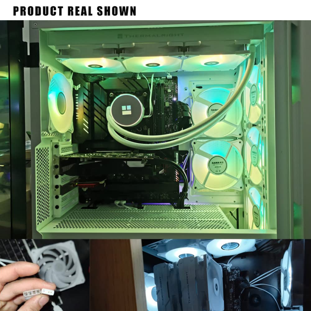 NOBRIM Caja de la computadora Sf920 Radiador de Aire 37.44cfm 1-8pcs / Set Ventiladores con Cubierta de 120 mm Gabinete para Jugadores de 120 mm Refrigeración de Alto Rendimiento 5v 3pin A-RGB