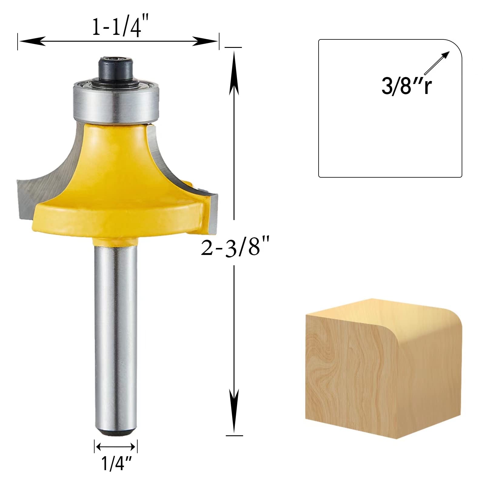 Snapklik.com : Yueqing Zhongji Roundover Router Bit 1/4 Shank Router ...