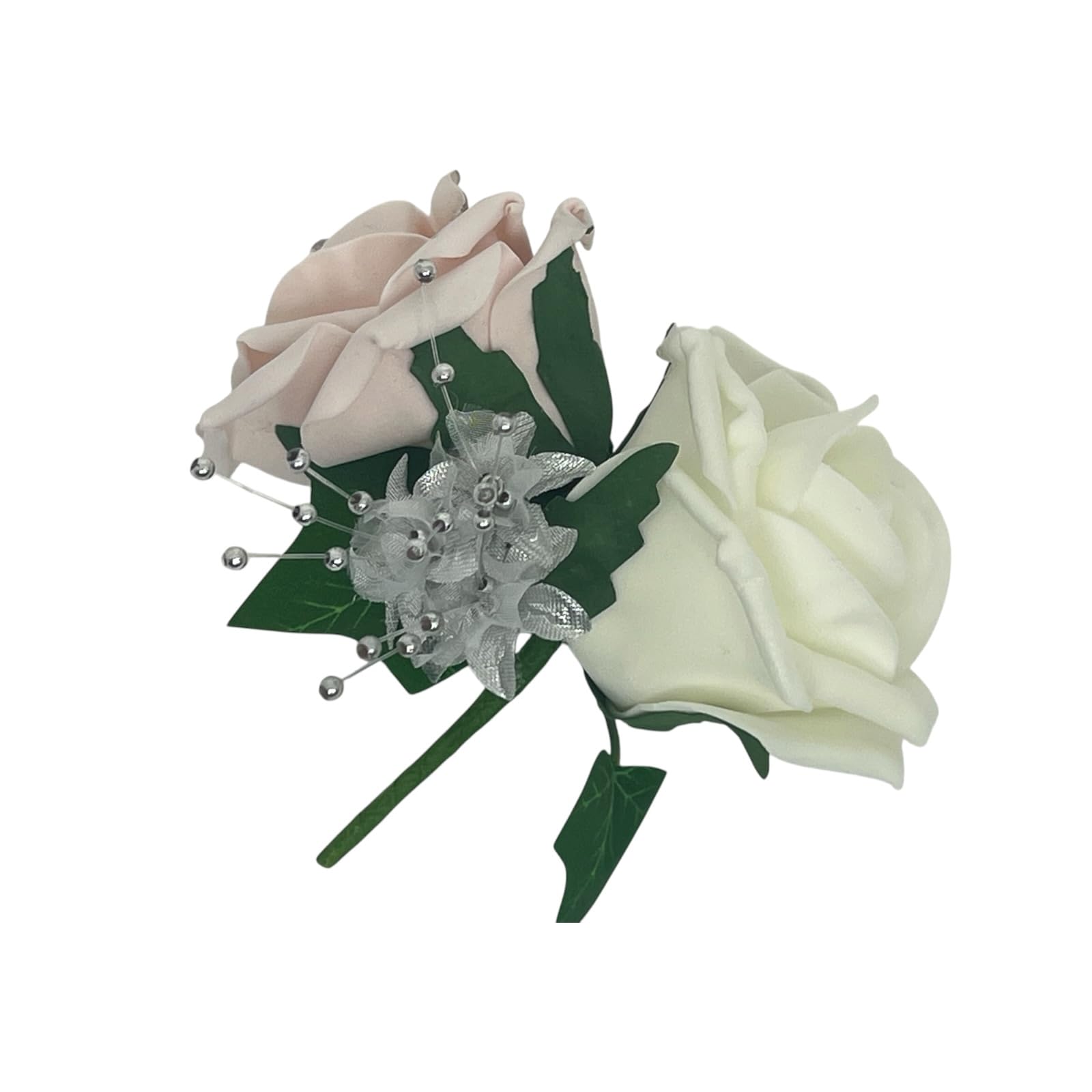 Artificial wedding bouquets blush pink (Double buttonhole)