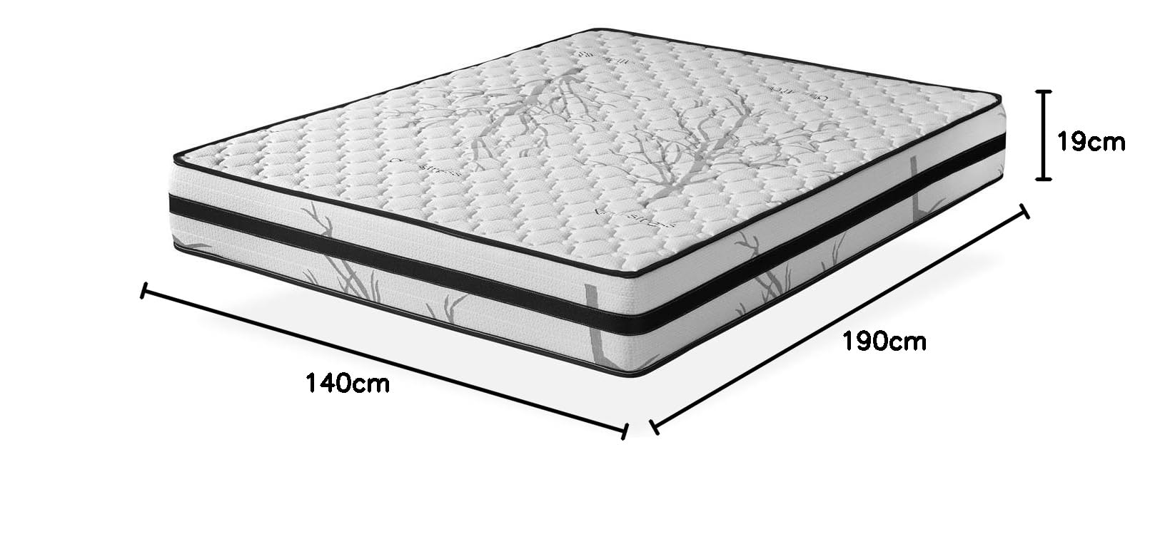 Simpur Relax | Matelas à Mémoire Forme Soft 140x190 cm Therapy Carbone Anti Stress | Épaisseur 19 cm | Tissu 3D avec Système Airfresh | Mousse HR Visco Soft de Haute densité