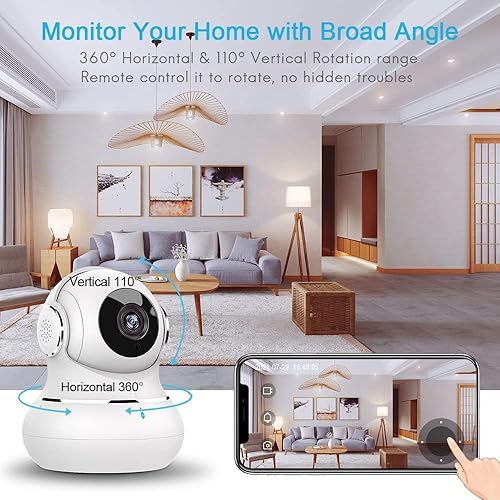 Miniatura 2 de litokam Cámara de seguridad para interiores, paquete de 4, cámaras WiFi de 360 para seguridad del hogar, monitor de bebé 2K con visión nocturna,