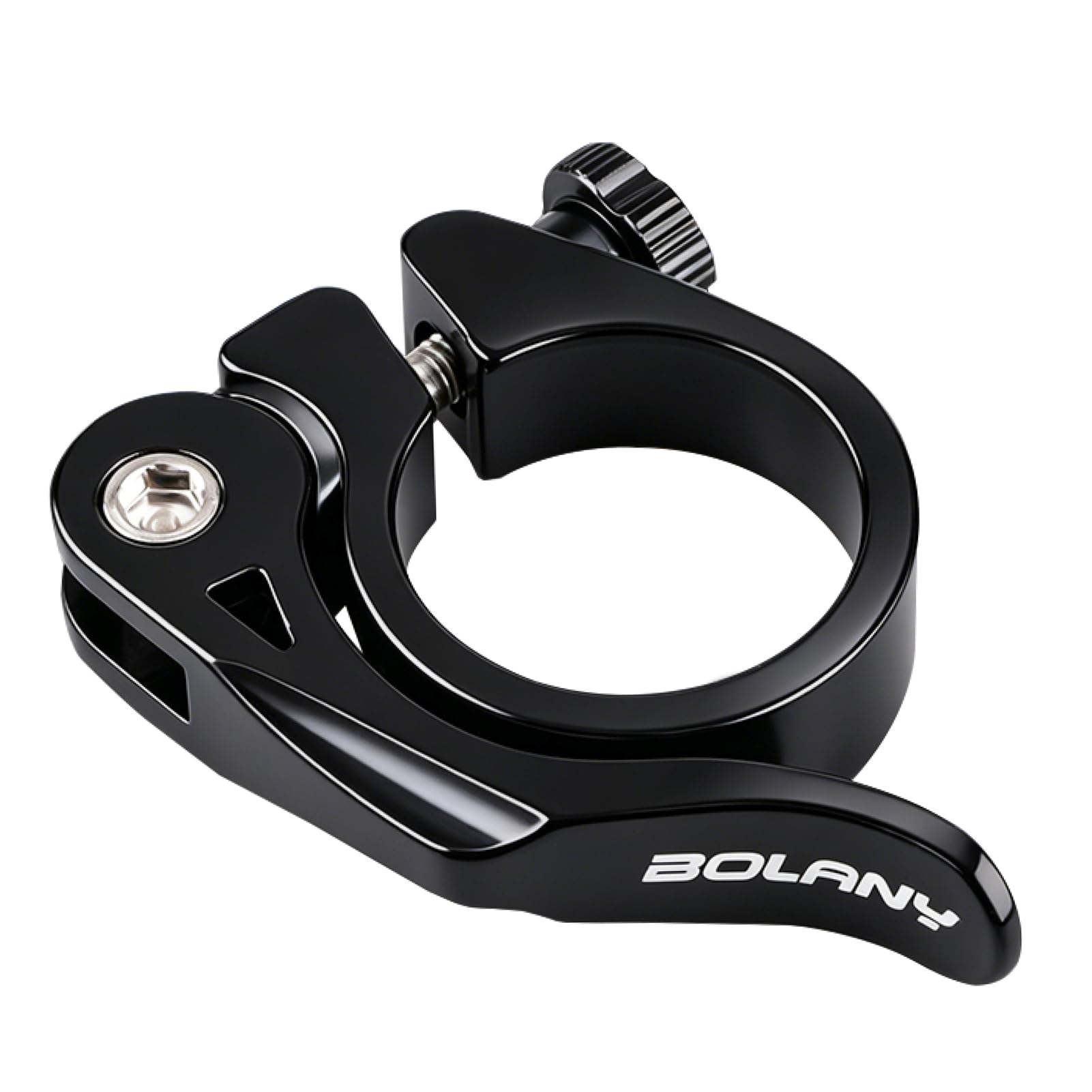 Azarxis Bike Seat Post Clamp Aluminum Alloy Quick Release Bicycle Seatpost Tube Clip 28.6mm 31.8mm 34.9mm for Mountain, Road, Fixie, Track, Folding, DH, MTB, BMX Bikes Gear (Black-34.9 mm)