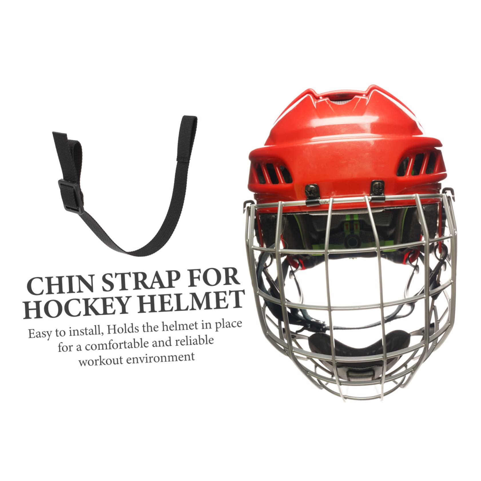 Accesorios para Cascos De Hockey. Correa De La Barbilla del Casco Barbilla De Hockey Correas para Casco De Hockey Mentón Poliéster Negro