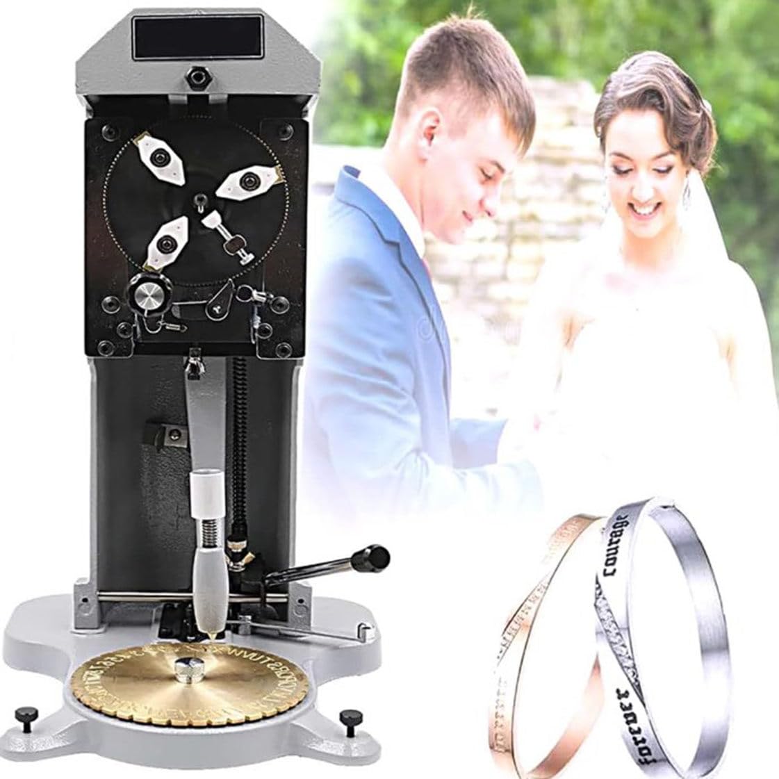 XCSCUK Manual Inside Ring Engraver Manual, Double Sided Dial Ring Engraver Stamper, 1.5mm-2.0mm Character Letter Block Ring Engraver Machine