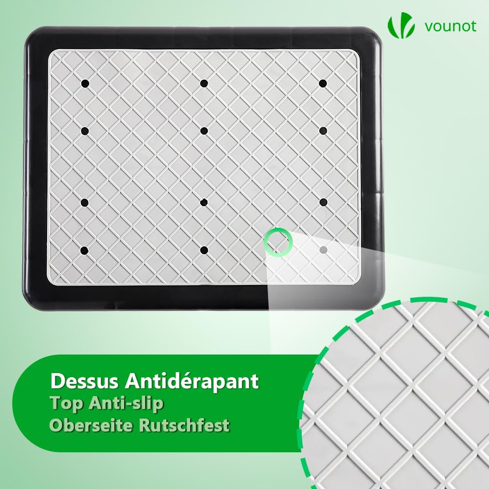 VOUNOT® Gradino Antiscivolo per Anziani, Aiuto Mobilità Portatile, Sgabello per Scale e Auto, Pedana Stabile e Sicura per Bagno e Letto, Piedini in Gomma e Superficie Antiscivolo, Resistente e Robusto