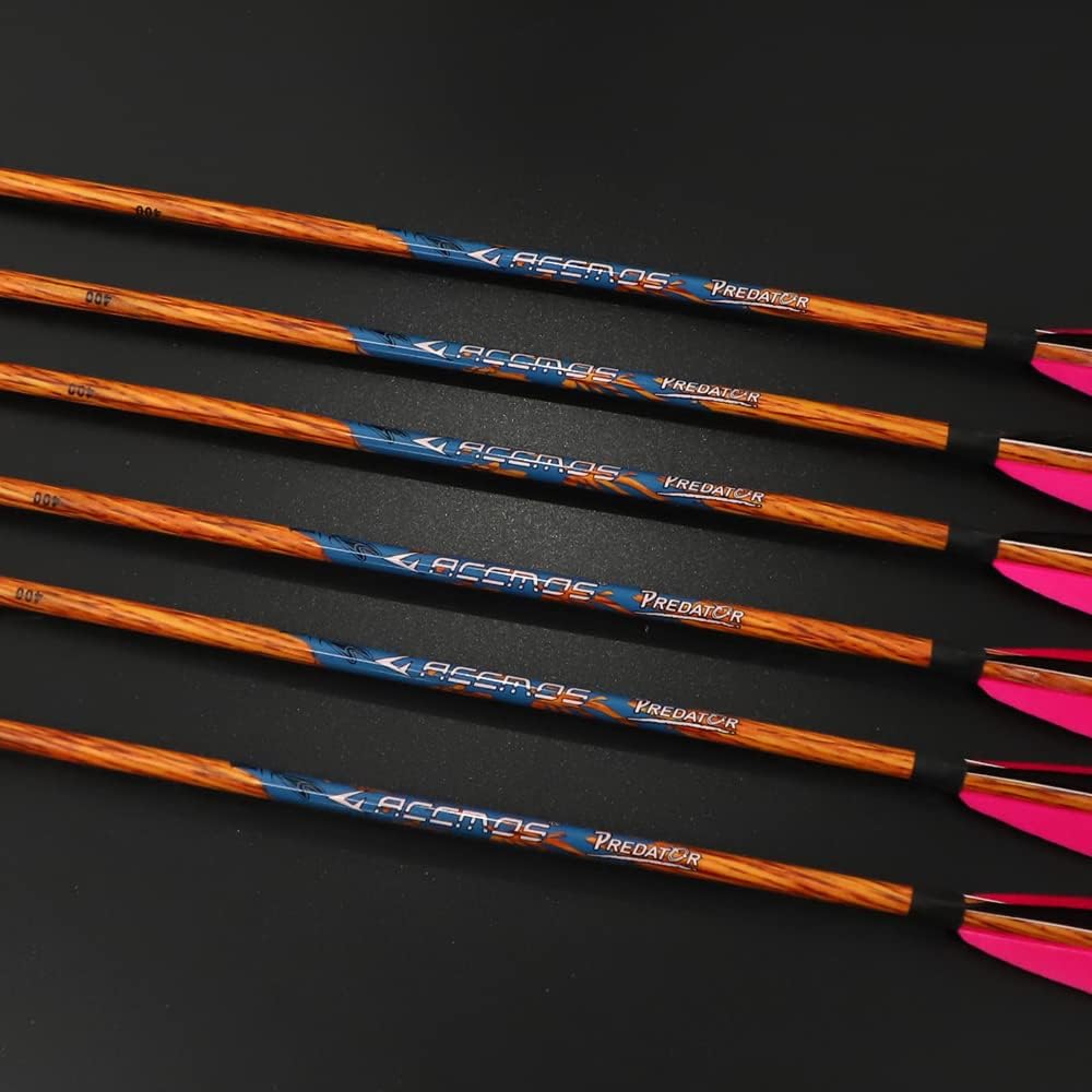 ACCMOS 27-33インチ木のようなカーボンアロースパイン300 350 400 500 600 700ハンティングアロー5 &