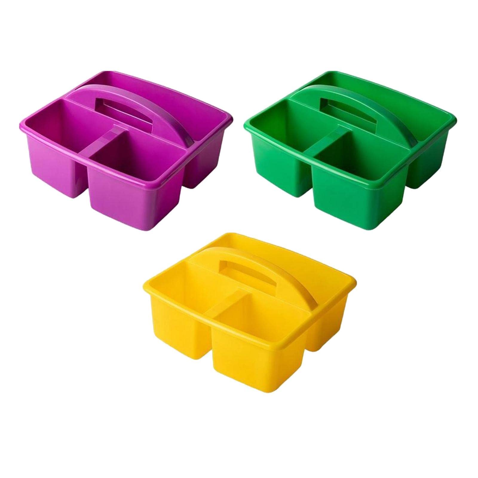 BNF® 3Pieces Desktop Compartment Caddy Holder Stackable Case Yellow Green Violet|Home & Garden |Household Supplies & Cleaning|Home Organization|Storage Boxes