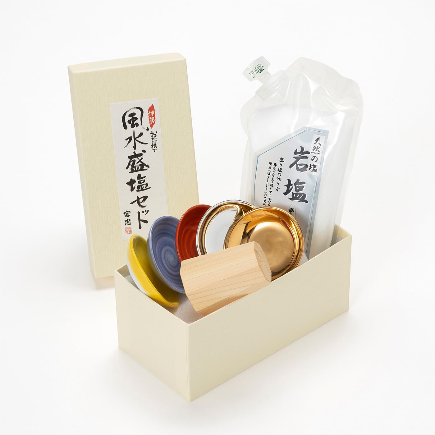 ひいろのおかめ Amazon | 伊勢 - 宮忠 - 2026年ラッキーカラー 風水盛り塩セット（固め