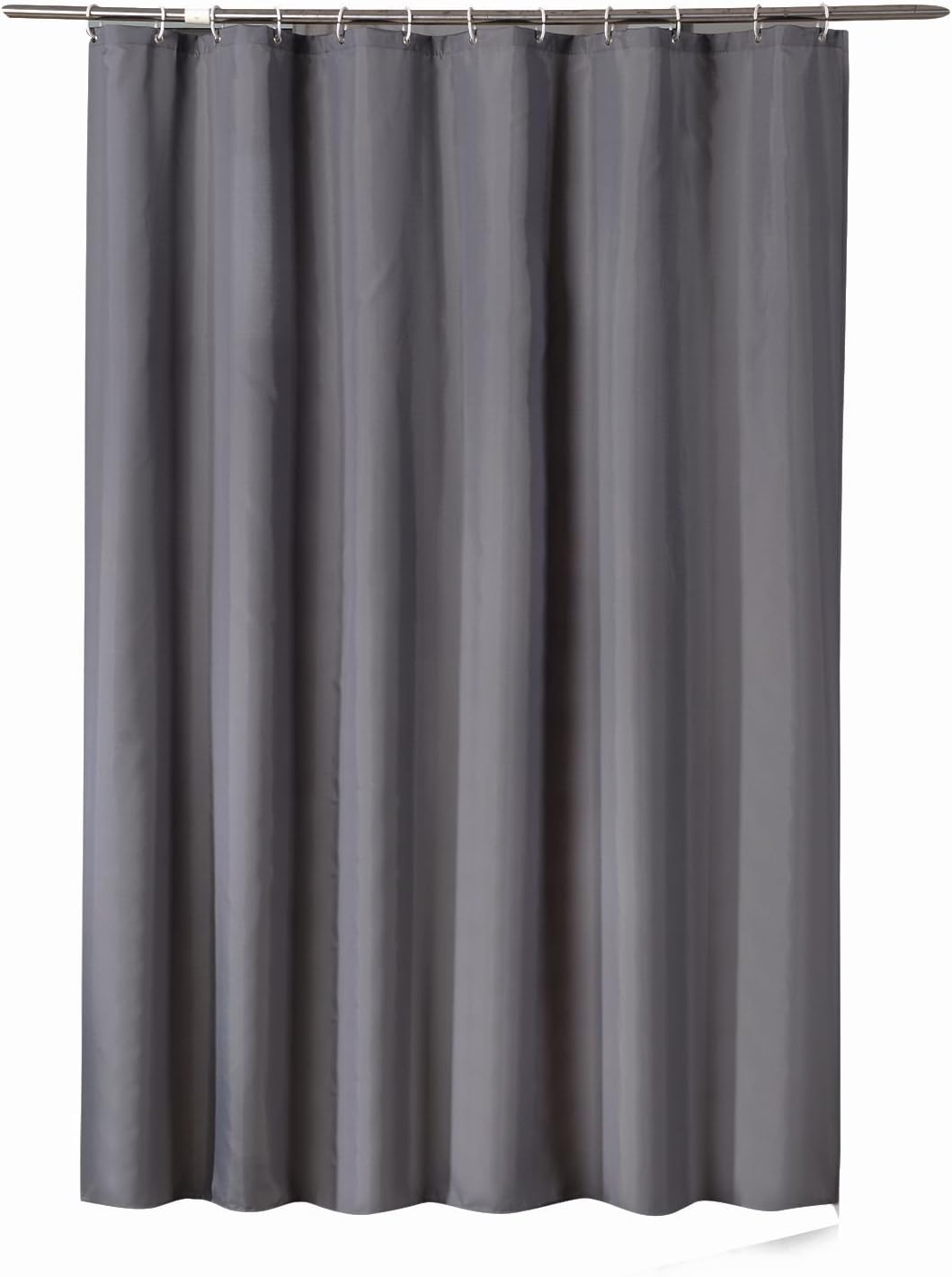 Sfoothome 90cm x 180cm Deep Gray Shower Curtain, Waterproof, Mold & Mildew Resistant, Machine Washable, Includes 19pcs Hooks & Rings