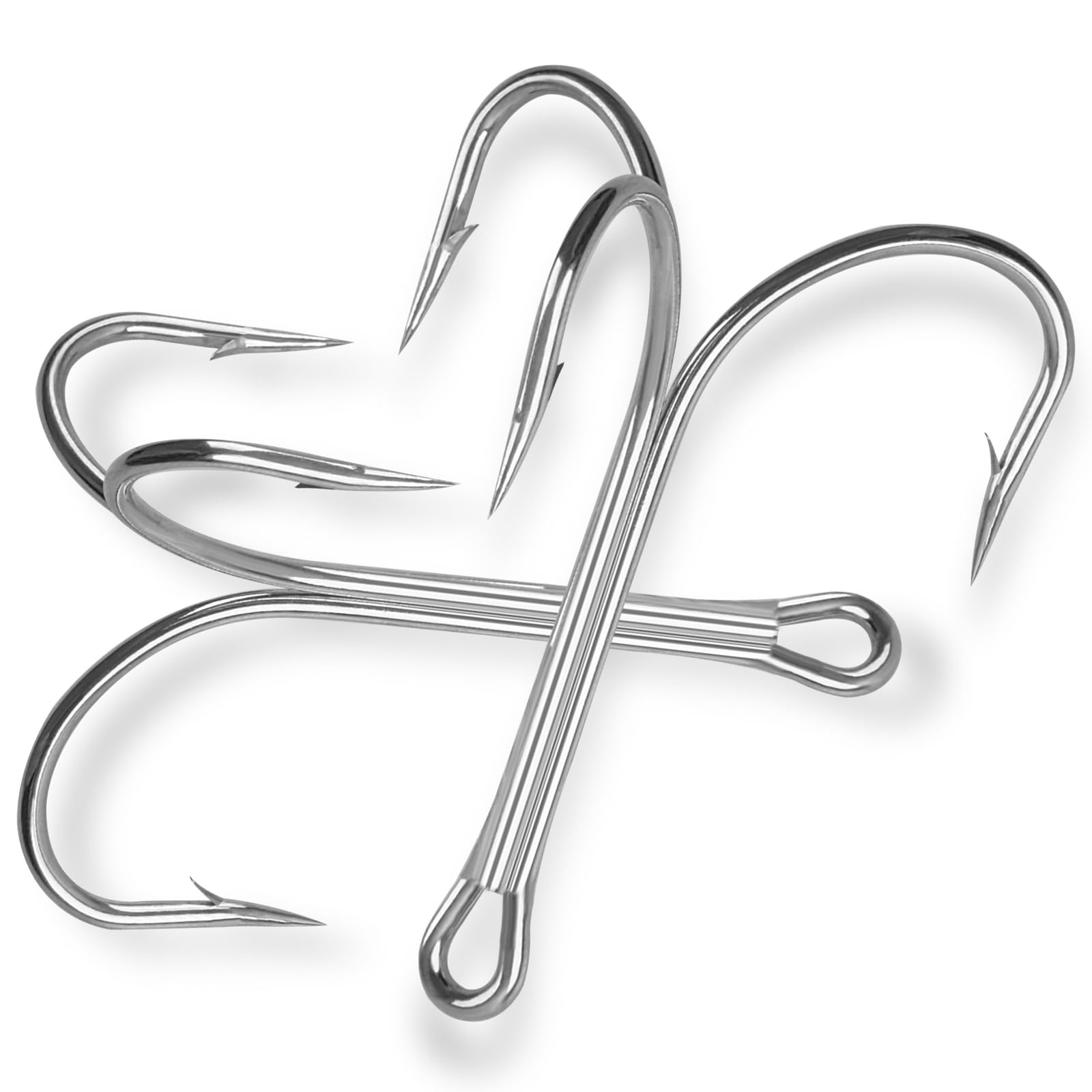 JSHANMEI Treble Hooks Saltwater Fishing Large Size Big Game Triple Hooks Strong Carbon Steel Barbed Sharp Fishing Hooks (10/0, 10 Pieces)