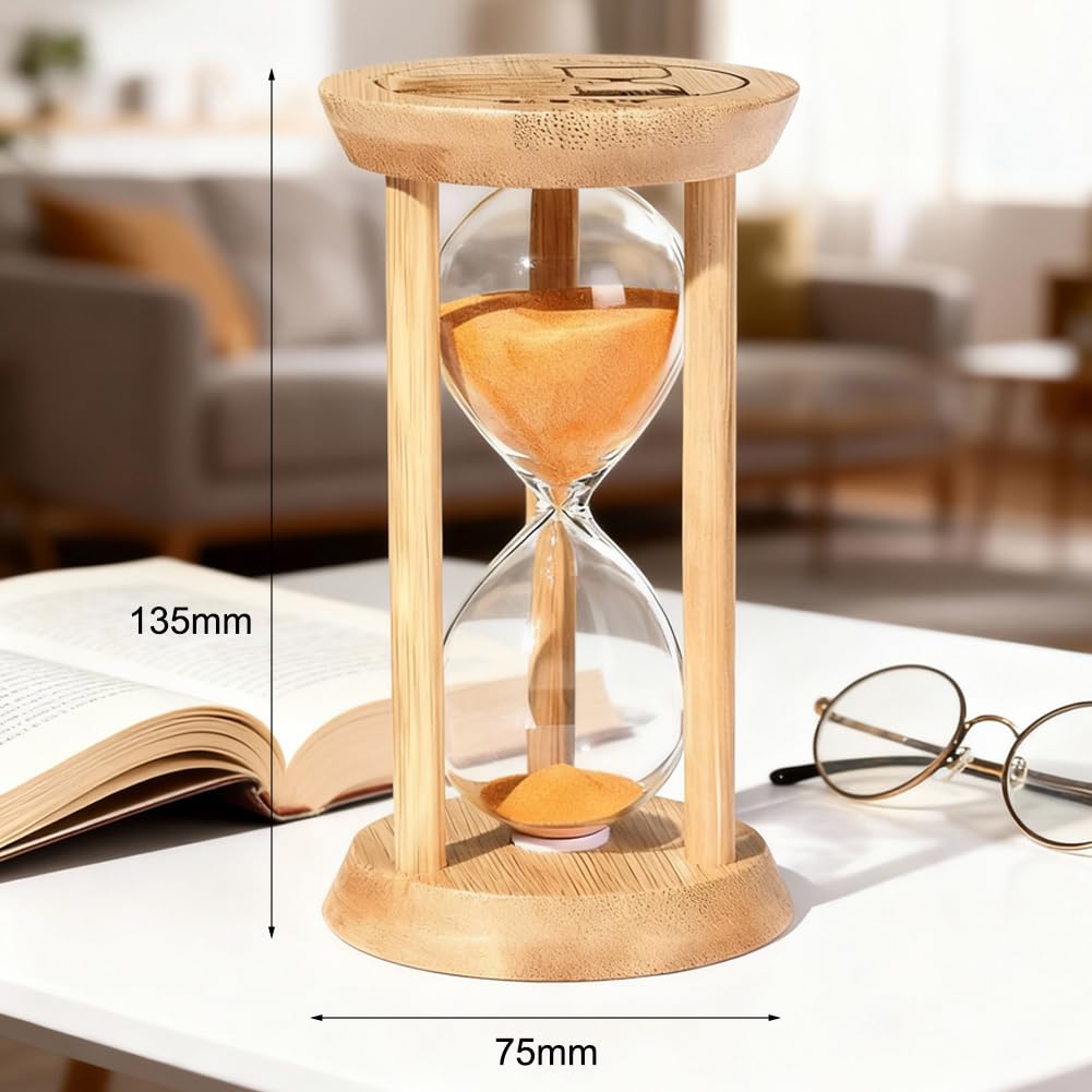 DASIAUTOEM Timer klepsydrowy, 15-minutowy, drewniany klepsydra, zegar piaskowy dla dzieci i dorosłych, do szkoły, biura, domu, nauki dzieci, kreatywny