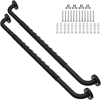 Vista 12 de Paquete de 2 barras de agarre para la regadera antideslizantes de 12 pulgadas con agarre de goma, mango de barra de agarre de acero inoxidable