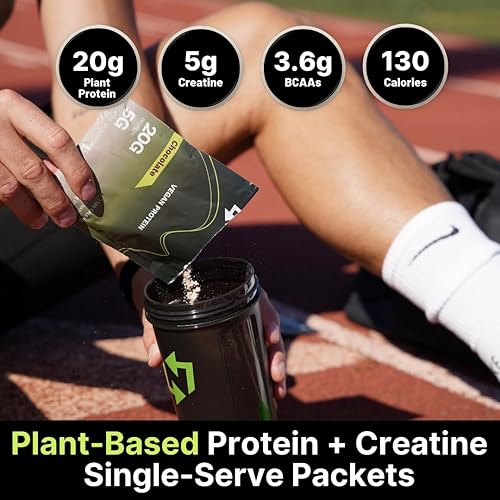 Miniatura 2 de Nutrition On The Go Vegan Protein Powder Packets with Creatine  20g Plant Proteins + 5g Creatine  Single-Serve Travel Protein Powder  All-Natural,