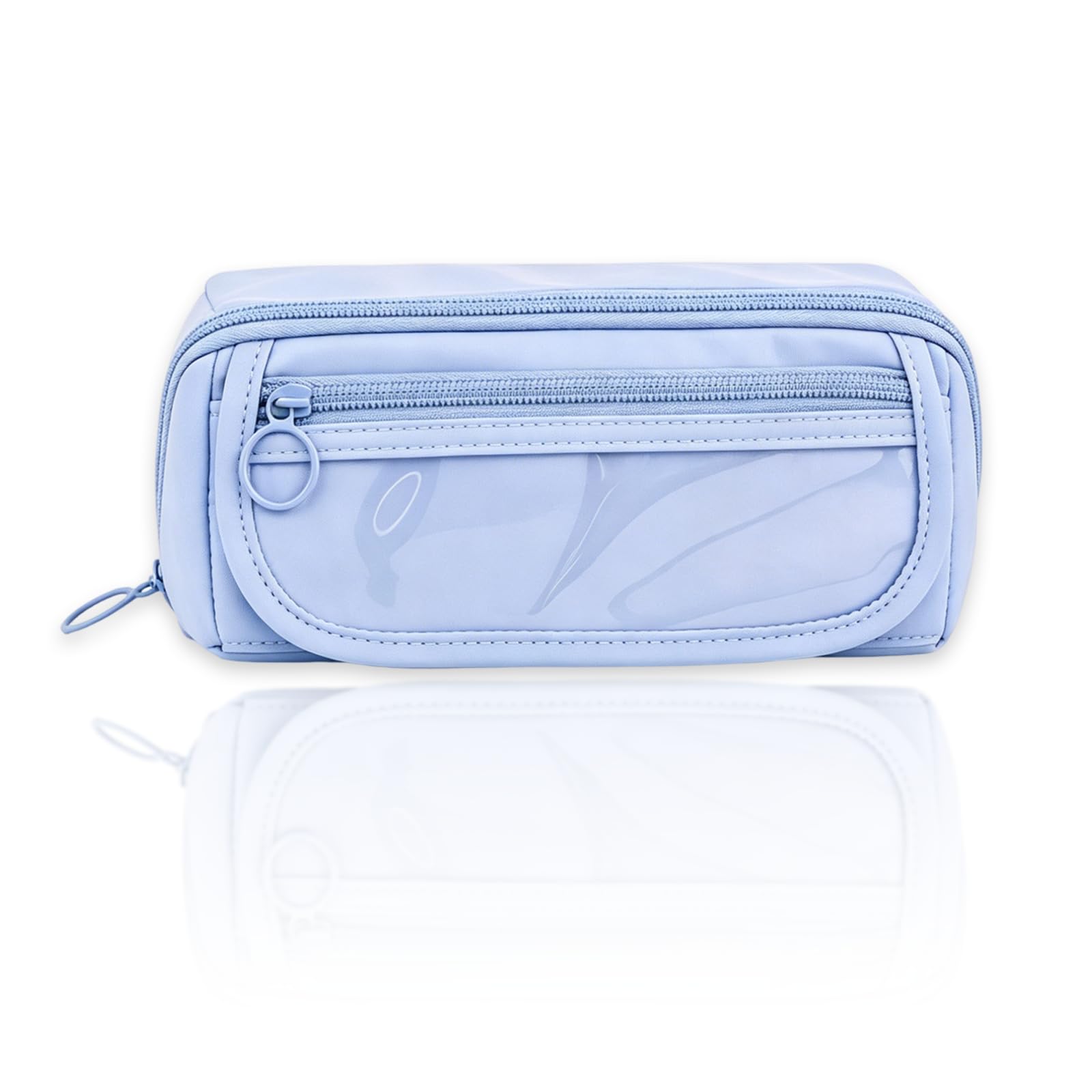 ZPLASK 1Pcs Blue Pencil Case, Exquisite Big Storage Blue Pencil Case with Compartments, Cute Multifunctional Pen Bag, for School Office Supplies, Teenage, Boys Girls and Students