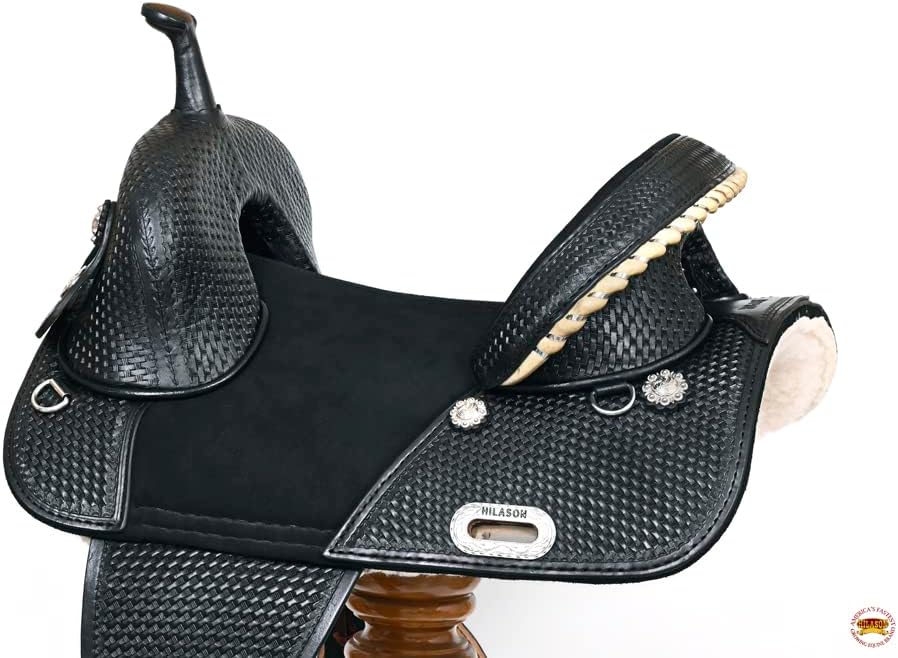 HILASON Western Horse Saddle Treeless Trail Barrel American Leather